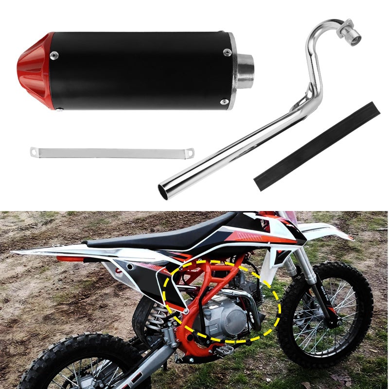 FLYPIG 28mm Dirt Bike Exhaust Muffler Pipe Silencer for XR50 CRF50 50cc 70cc 90cc 110cc 125cc SSR110 SSR125 TRX90 CRF70 XL70 Taotao DB14 DB10 Roketa Coolster TTR Pit Bike Muffler Motorcycle Exhaust - Image 5